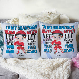 To My Grandson, Personalized Square Pillow, Gifts For Children - Pillow - GoDuckee