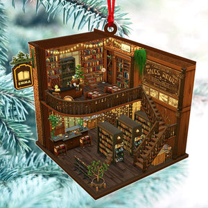 Personalized Bookstore Book Lover Ornament, Christmas Tree Decor - Ornament - GoDuckee