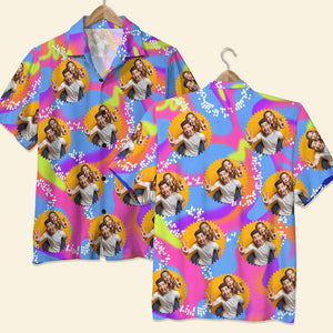 Pattern Couple Photo 04NADT120723 Personalized Hawaiian Shirt, Gifts For Couple - Hawaiian Shirts - GoDuckee
