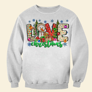 Love Snowman Family, Personalized Shirt, Christmas Gifts For Family 01ACDT091023 - AOP Products - GoDuckee