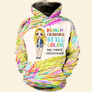 Broken Crayons Still Color, Color Personalized 3D Shirt, Gifts For Teacher - AOP Products - GoDuckee