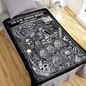 This Is My Horror Movies Watching Blanket, Gift For Horror Movie Fan, Personalized Blanket, Custom Name Horror Blanket 03HUTI200723 - Blanket - GoDuckee