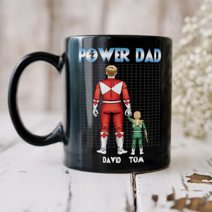Power Dad Personalized Black Mug, Gift For Father's Day-5QHDT020523 - Coffee Mug - GoDuckee