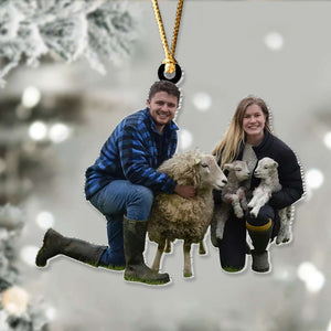 Farmer Animal Family - Custom Photo, Personalized Ornament, Gifts For Farmer - Ornament - GoDuckee
