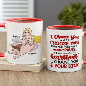 Heartbeat I Choose You, Personalized Coffee Mug, Funny Couple, Gifts For Couple - Coffee Mug - GoDuckee