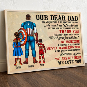 Our Dear Super Dad, We Love You - Personalized Canvas Poster Print - Gift For Dad - Poster & Canvas - GoDuckee