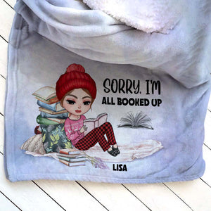 Sorry, I'm All Booked Up-Personalized Blanket- Gifts For Book Lover- Christmas Gift - Blanket - GoDuckee