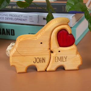 Elephant Family Wooden Puzzle Gift For Family 01acxx050525 - Wood Puzzle - GoDuckee