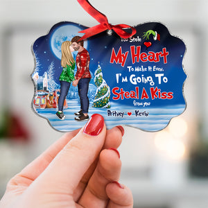 Steal A Kiss 06HTDT270923PA Medallion Acrylic Ornament, Kissing Couple Gifts - Ornament - GoDuckee