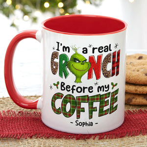 Before My Coffee/ Tea, Gift For Coffee And Tea Lover, Personalized Mug, Green Monster Mug, Christmas Gift 02HUTI121023 - Coffee Mug - GoDuckee