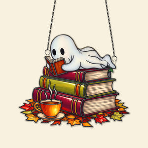 Spooky Ghost Suncatcher Ornament - Personalized Gifts For Book Lovers 04PGMG060825 - Ornament - GoDuckee
