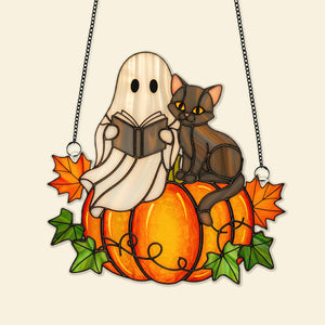 Spooky Ghost Suncatcher Ornament - Personalized Gifts For Book Lovers 04PGMG060825 - Ornament - GoDuckee