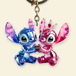 Blue Monster Couple Acrylic Keychain - Personalized Gifts For Couples 05TGPU280525 - Keychains - GoDuckee
