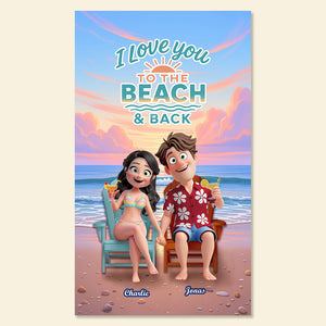 Summer Couple Beach Towel - Personalized Gifts For Couple 01pgmg140725hg - Beach Towel - GoDuckee