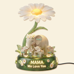 Elephant Mom Acrylic Light Box - Personalized Gifts For Mother and Grandma 03namg260226 - Light Box - GoDuckee