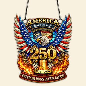 250 Years of Freedom Suncatcher Ornament Personalized Patriotic Gifts 04TYMG100326 - Ornament - GoDuckee
