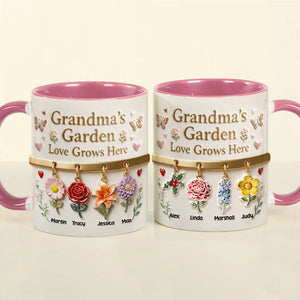 Grandma's Garden Coffee Accent Mug - Personalized Gifts For Grandma 03NAMG271225 - Coffee Mug - GoDuckee