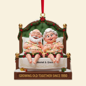 Personalized Gifts For Christmas, Lovely Old Couple Acrylic Ornament 01ohmg270925 - Ornament - GoDuckee