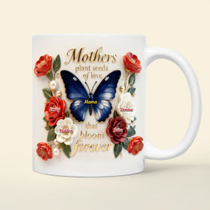 Floral Butterfly Mom And Kids Coffee Mug - Personalized Gifts For Mother's Day Coffee Mug 04TOMG250226 - Coffee Mug - GoDuckee