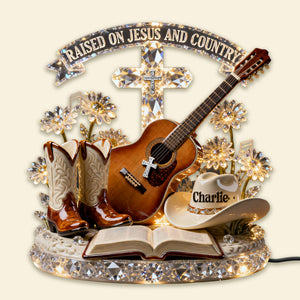 Countryside Jesus Guitar Light Box - Personalized Gifts For Christian Guitarist Custom Shape Acrylic Light Box 04PAMG130126 - Light Box - GoDuckee