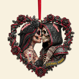 Skull Couple Ornament Personalized Christmas Gifts 04OHMG231025 - Ornament - GoDuckee