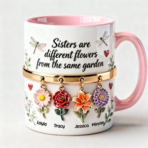 Birth Flowers Coffee Accent Mug - Personalized Gifts For Sisters 02NAMG261225 - Coffee Mug - GoDuckee