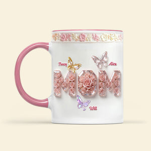 Mom Floral Accent Mug - Personalized Gifts For Mom 02KIMG230226-Homacus