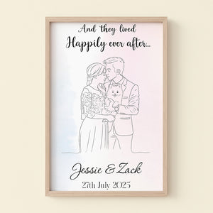 Line Art Couple Canvas - Custom Photo Gifts For Couple 01pgta080825 - Poster & Canvas - GoDuckee