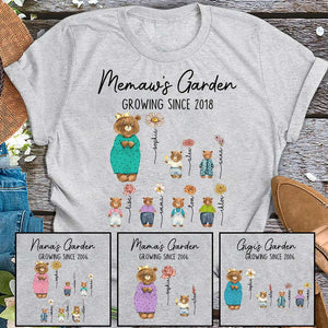 Personalized Gifts For Grandma Shirt 05dtdt200424 Memaw's Garden Memaw Bear And Kids - 2D Shirts - GoDuckee