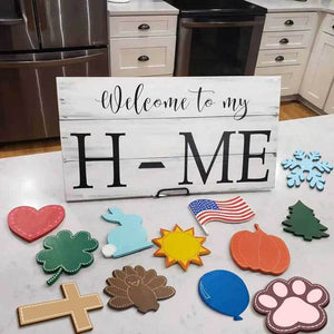 Seasonal Door Hanger - Welcome To My Home - Welcome Wooden Sign 01cr-110823 - Wood Sign - GoDuckee