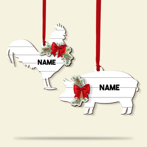 Gift For Farmer, Personalized Wood Ornament, Farm Animal Ornament, Christmas Gift 06ACHI081122 - Ornament - GoDuckee