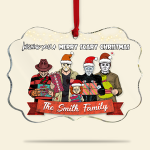 Wishing You A Merry Scary Christmas-Medallion Acrylic Ornament- Gift For Family-Christmas Ornament PW-MALGDK- 05huhi041122 - Ornament - GoDuckee