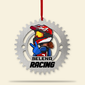 Gift For Racing Girl, Personalized Ornament, Racing Girl Looking Back Ornament, Christmas Gift - Ornament - GoDuckee