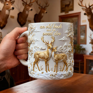 Precious Deer & Doe Couple Coffee Mug, Personalized Gifts For Couple 05qhlu210126 - Coffee Mug - GoDuckee