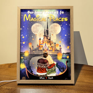 Our Love Takes Us To Magical Places, Personalized Light Picture Frame, Best Couple Gifts 02HUDT161123TM - Poster & Canvas - GoDuckee