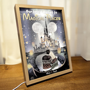 Our Love Takes Us To Magical Places, Personalized Light Picture Frame, Best Couple Gifts 02HUDT161123TM - Poster & Canvas - GoDuckee