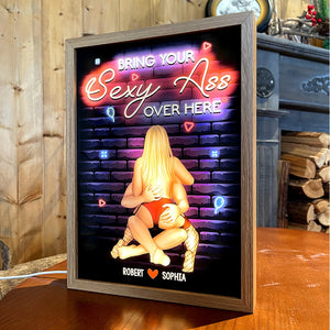 Couple, Bring Your Ass Over Here, Personalized Light Picture Frame, Chritsmas Gifts For Couple - Poster & Canvas - GoDuckee
