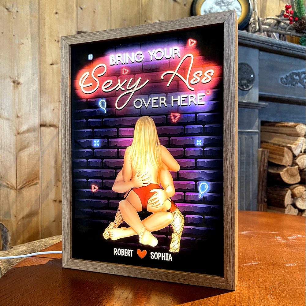 Couple, Bring Your Ass Over Here, Personalized Light Picture Frame, TT - Poster & Canvas - GoDuckee