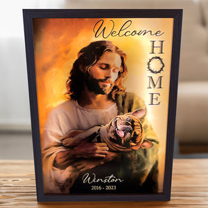 Custom Photo Gifts For Pet Lovers Light Frame Memorial Heaven Pet - Canvas Print - GoDuckee