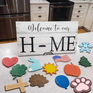 Seasonal Door Hanger - Welcome To My Home - Welcome Wooden Sign 01cr-110823 - Wood Sign - GoDuckee