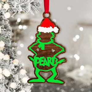 Gift For Family, Couple, Friends, Personalized 2 Layer Wood Ornament, Custom Name Green Monster Ornament, Christmas Gift 01ACDT031123 - Ornament - GoDuckee