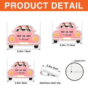 Funny Couple Custom Shape Acrylic Car Visor Clip - Personalized Gifts For Him Car Visor Clip 05NAMG290126-Homacus