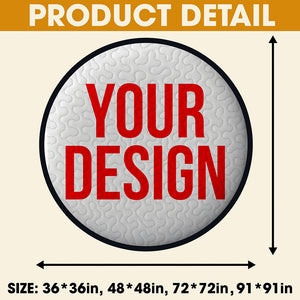 Couple Round Mat - Personalized Gifts For Couple Christmas Quilted Round Mat 04TGMG260925-Homacus