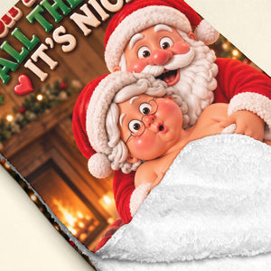 Santa Old Couple Touch Your Boobs Blanket - Personalized Gifts For Couple 01nata121026 - Blanket - GoDuckee