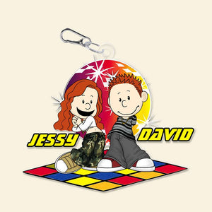 Personalized Gifts For Couple Acrylic Keychain Y2K Style Disco 01XQLU100125HG - Keychains - GoDuckee
