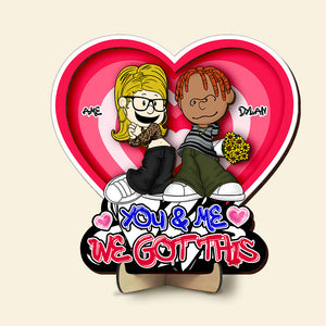 Personalized Gift For Couples Heart Shape Wood Sign Y2K Style Couple 01KALU271224HG - Wood Sign - GoDuckee