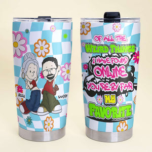 Personalized Gifts For Couples Tumbler Y2K Style Cartoon Couples 03TOLU060125HG - Tumbler Cup - GoDuckee
