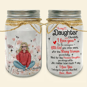 Personalized Gifts For Daughter Frosted Jar To My Daughter 03KALU020125HH - Drink Jar - GoDuckee