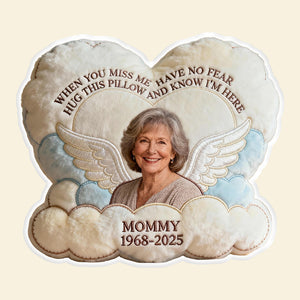 Miss The Angel In Heaven Shaped Pillow, Personalized Keepsake To Remember Loved One 03qhta221225 - Pillow - GoDuckee
