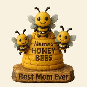 Personalized Gifts For Mom Acrylic Plaque, Mama Honey's Bees 01XQLU090425 - Shaped Plaques - GoDuckee